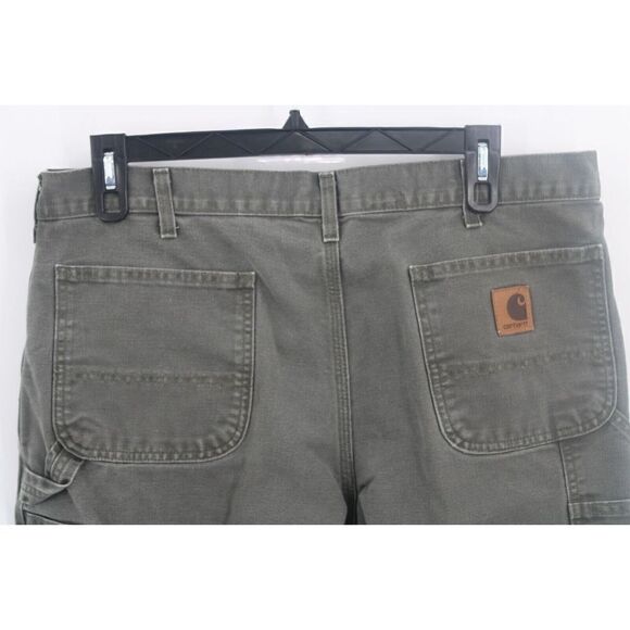 Carhartt B11 MOS Duck Pants Mens 38x30 Green Dungaree Fit Work Carpenter - Picture 4 of 7